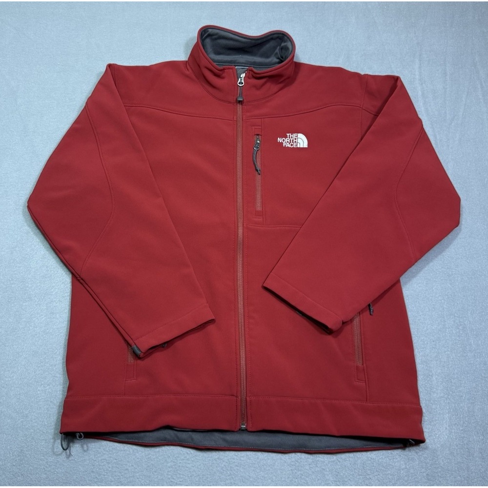 The North Face Apex Soft Shell Jacket Mens L Red Fleece Lined Gorpcore Woodsy